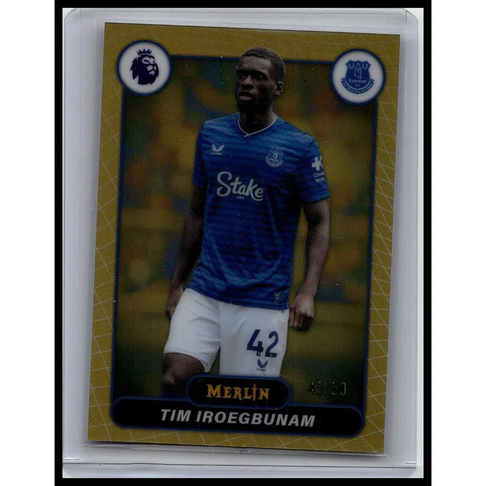 2026 Merlin Premier League Tim Iroegbunam #85 Everton Gold Refractor #/50